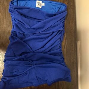 princess polly blue ruched mini skirt, 4